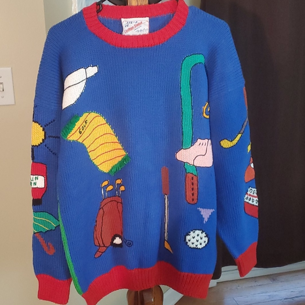 COTTON SALSA golf pullover women's sweater size XL